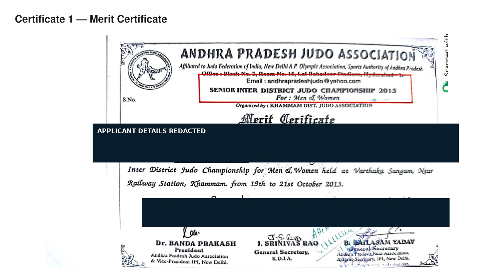 C1-E4 · Anonymised certificate set 1 · merit